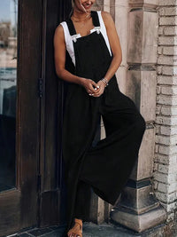 Women's Denim-Effect Overalls