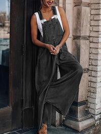 Women's Denim-Effect Overalls