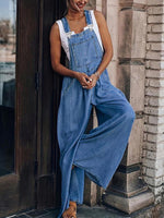 Women's Denim-Effect Overalls